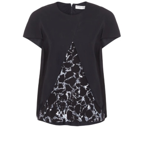Balenciaga black marble printed top - Picture 1 of 13